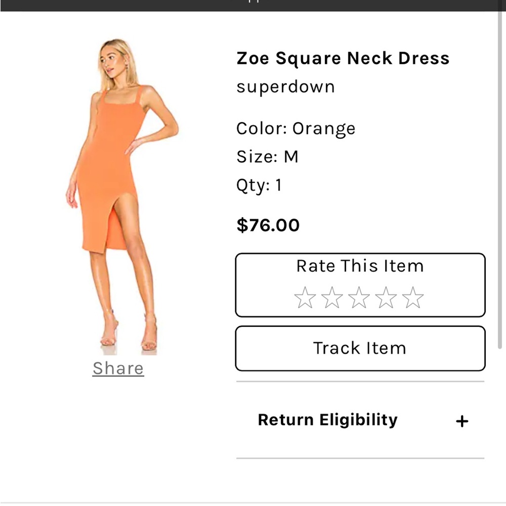 Superdown Orange Bodycon dress